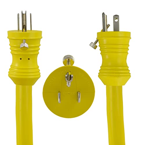 Conntek 14422 RV Pigtail Adapter Standard Plug w/Screw to 50 Amp Locking w/Threaded Ring