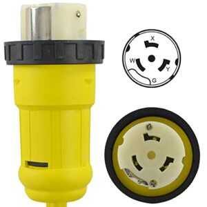 Conntek 14422 RV Pigtail Adapter Standard Plug w/Screw to 50 Amp Locking w/Threaded Ring