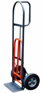 milwaukee hand trucks 47515s d-handle truck with 10-inch solid puncture proof tires and nose plate extension