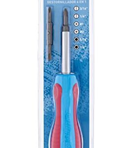 Channellock 61CB 6n1 Screwdriver, Slotted 3/16 and 1/4, Phillips 1 and 2, Nut driver 5/16 and 1/4