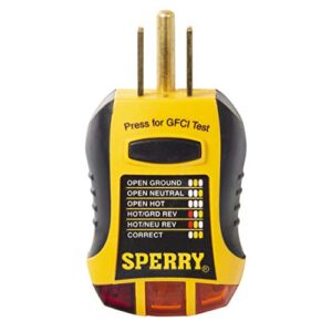 Sperry Instruments STK001 Non-Contact Voltage Tester (VD6504) & GFCI Outlet / Receptacle Tester (GFI6302) Kit, Electrical AC Voltage Detector, Yellow & Black