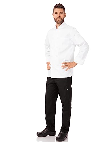 Chef Works Men's Le Mans Chef Coat, White, Large