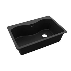 Elkay ELGS3322RBK0 Quartz Classic Single Bowl Drop-in Sink, Black