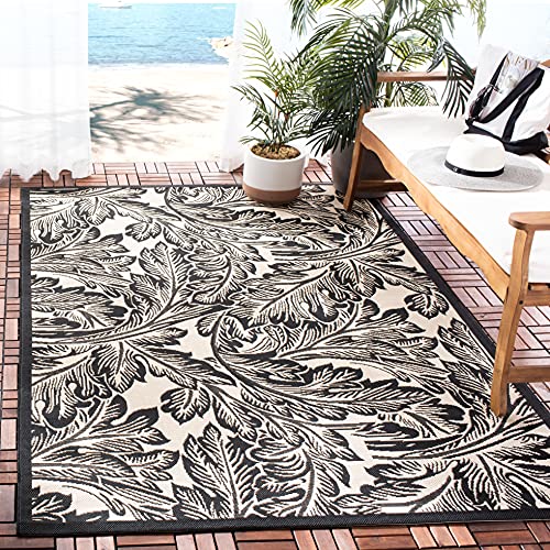 SAFAVIEH Courtyard Collection Accent Rug - 2'7" x 5', Sand & Black, Non-Shedding & Easy Care, Indoor/Outdoor & Washable-Ideal for Patio, Backyard, Mudroom (CY2996-3901)