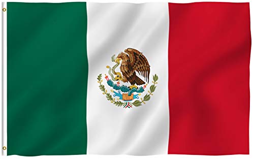 Anley Fly Breeze 3x5 Foot Mexico Flag - Vivid Color and Fade proof - Canvas Header and Double Stitched - Mexican MX National Flags Polyester with Brass Grommets 3 X 5 Ft