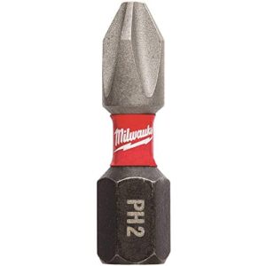 milwaukee electric tool 48-32-4604 shockwave impact duty insert bit, no 2, phillips, 1" oal, proprietary steel