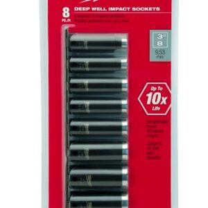 Impact Socket Set, 3/8 In Dr, 8 pc