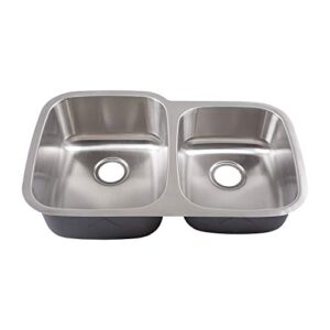 yosemite home decor mag503 18-gauge stainless steel undermount double bowl kitchen sink, satin