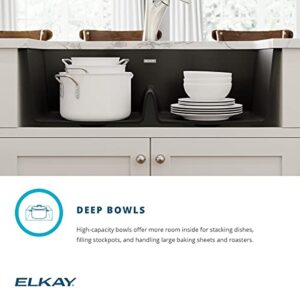 Elkay Quartz Classic ELGLB3322WH0 White Equal Double Bowl Top Mount Sink with Aqua Divide