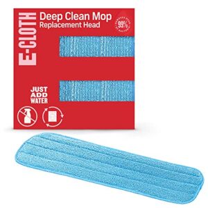 e-cloth deep clean mop head, microfiber mop head replacement for floor cleaning, great for hardwood, laminate, tile and stone flooring, washable and reusable, 100 wash guarantee, 1 pack