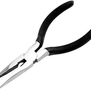 Performance Tool 1105 5-Inch Long Nose Pliers - Heat Treated Alloy Steel, Cushion Grip Handles, Hardened Wire Cutter