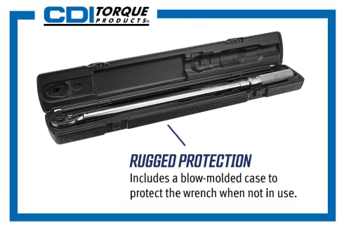 CDI 2503MFRMH Dual Scale Micrometer Adjustable Click Style Torque Wrench with Metal Handle - 1/2-Inch Drive - 30 to 250 ft. lbs. Torque Range