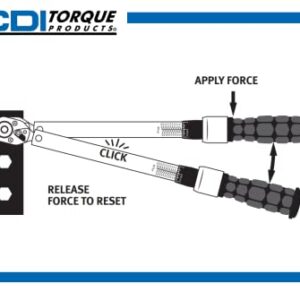 CDI 2503MFRMH Dual Scale Micrometer Adjustable Click Style Torque Wrench with Metal Handle - 1/2-Inch Drive - 30 to 250 ft. lbs. Torque Range