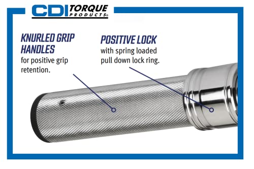 CDI 2503MFRMH Dual Scale Micrometer Adjustable Click Style Torque Wrench with Metal Handle - 1/2-Inch Drive - 30 to 250 ft. lbs. Torque Range