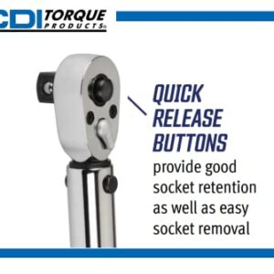 CDI 2503MFRMH Dual Scale Micrometer Adjustable Click Style Torque Wrench with Metal Handle - 1/2-Inch Drive - 30 to 250 ft. lbs. Torque Range