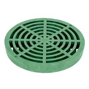 stormdrain 12" x 12" outdoor catch basin flat round grate cover, green - superior strength and durability