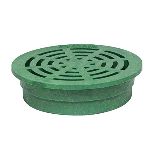 StormDrain 8" Outdoor Catch Basin Round Grate, Green, Superior Strength and Durability, Fits 6" Round Catch Basins, SDR Pipe and Fittings, Corrugated Pipe, Belled End Pipe and Double Wall Pipe