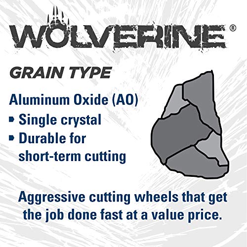 Weiler 56062 3" x 0.035" Wolverine Type 1 Thin Cutting Wheel, A60T, 3/8" A.H. (Pack of 100)