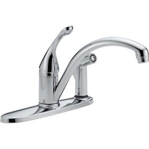 delta faucet 340-dst collins single handle kitchen with integral spray, chrome, 3.00 x 13.00 x 23.00 inches