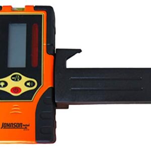 Johnson Level & Tool 40-6715 Two-Sided Laser Detector w/Clamp for Red Beam Rotating Lasers, Red Beam, 1 Laser Detector,Orange