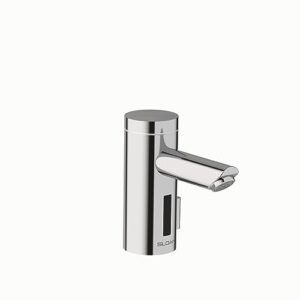 sloan optima eaf-250-ism sensor activated touch-free faucet, commercial grade with mounting hardware, integrated side mixer - 0.5 gpm battery-powered deck-mounted mid body, polished chrome, 3335061