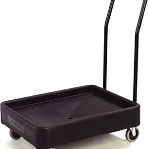 Carlisle FoodService Products XDL3000H03 Cateraide Polyethylene Dolly with Handle, 28-3/4" Length x 22-3/8" Width x 5" Depth, Black