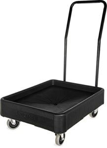carlisle foodservice products xdl3000h03 cateraide polyethylene dolly with handle, 28-3/4" length x 22-3/8" width x 5" depth, black