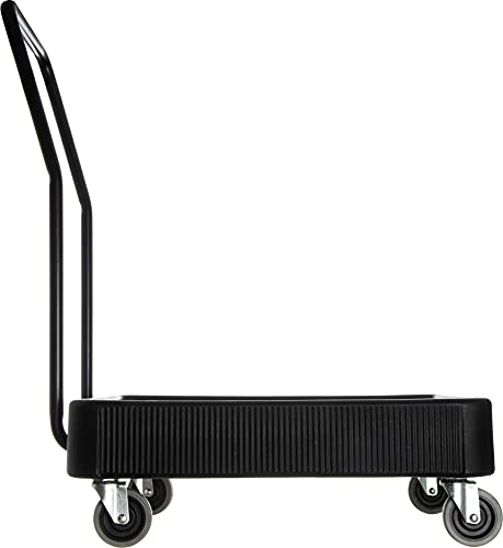 Carlisle FoodService Products XDL3000H03 Cateraide Polyethylene Dolly with Handle, 28-3/4" Length x 22-3/8" Width x 5" Depth, Black