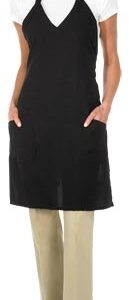 Betty Dain Silhouette Stylist Apron in Black for Salon Hairstylist and Professional Cosmetology Featuring a V-Neck Design | Water Resistant, Lightweight Polyester with Adjustable Snap-Closure