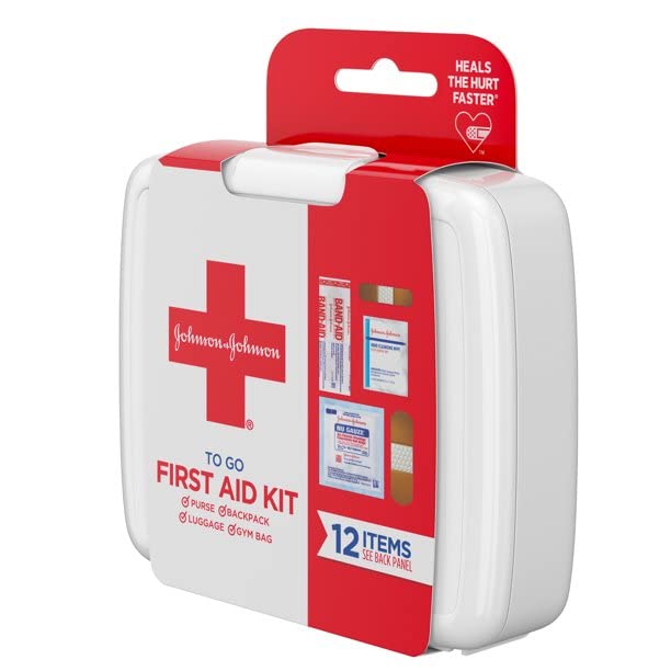 Johnson & Johnson First Aid To Go Kit (Pack of 12 Items)