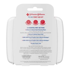 Johnson & Johnson First Aid To Go Kit (Pack of 12 Items)