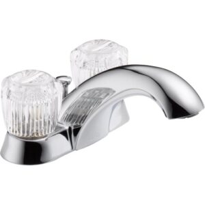 delta faucet 2522lf-mpu classic two handle centerset bathroom , chrome, 5.25 x 6.25 x 5.25 inches
