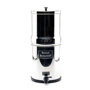 british berkefeld® gravity water filter with four 7" super sterasyl™ ceramic water filter elements