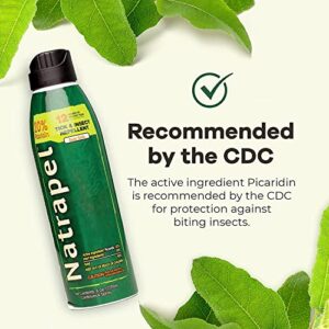 Natrapel 12-Hour Insect Repellent, 6 oz. Eco-Spray Picaridin Bug Spray – Family Insect Repellent for Mosquitoes, Ticks, & More, Black (0006-6878)