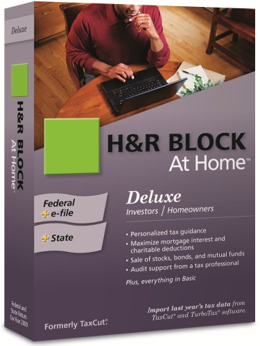 H&R Block At Home 2009 Deluxe Federal + State + eFile [OLD VERSION]