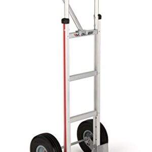 Magliner HMK15AUAC Aluminum Hand Truck, Vertical Loop Handle, 18" x 7-1/2" Aluminum Diecast Nose Plate, 500 lb Capacity