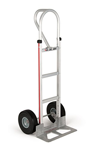 Magliner HMK15AUAC Aluminum Hand Truck, Vertical Loop Handle, 18" x 7-1/2" Aluminum Diecast Nose Plate, 500 lb Capacity