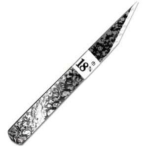 kakuri kiridashi knife right hand 18mm, professional razor sharp hand forged japanese carbon steel blade hammered pattern for woodworking, marking, wood carving, whittling, made in japan