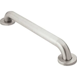 moen stainless steel bathroom safety 32-inch grab bar with concealed screws and slip resistant peened texture, r8732p