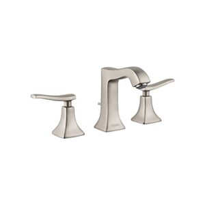hansgrohe metris c classic replacement easy clean 2-handle 3 6-inch tall bathroom sink faucet in brushed nickel, 31073821