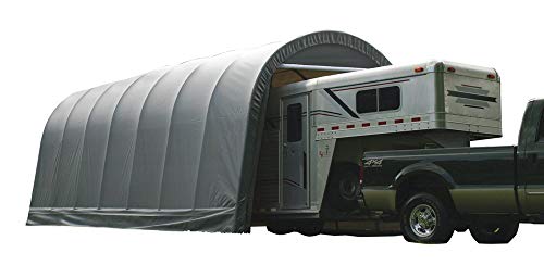 ShelterLogic Outdoor Round Garage Boat/Car Grey 14 x 12 x 28-Foot Storage Shed