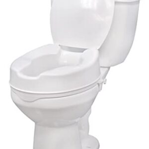 Drive Medical Raised Toilet Seat with Lock and Lid, Standard Seat, 4"