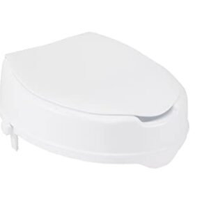 Drive Medical Raised Toilet Seat with Lock and Lid, Standard Seat, 4"