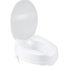 Drive Medical Raised Toilet Seat with Lock and Lid, Standard Seat, 4"