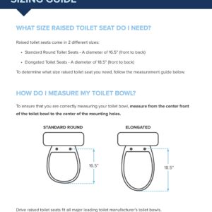 Drive Medical 12066 Premium Raised Toilet Seat, Standard Seat, White