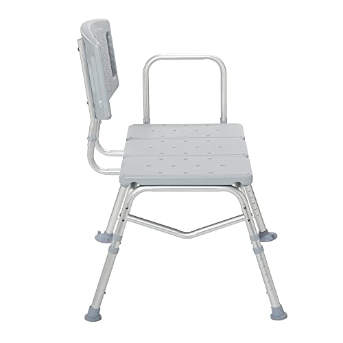 Drive Medical 12025KD-1 Folding Universal Sliding Transfer Bench, Gray