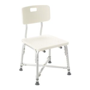 drive medical heavy duty bariatric bath bench with back, white