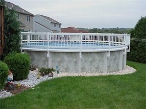 vinyl works 24-inch white economy resin above-ground pool fence kit c - 2 sections