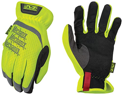 Mechanix Wear: Hi-Viz FastFit Work Gloves with Secure Fit Elastic Cuff, Reflective and High Visibility, Touchscreen Capable, Safety Gloves for Men, Multi-Purpose Use (Fluorescent Yellow, Medium)