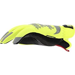 Mechanix Wear: Hi-Viz FastFit Work Gloves with Secure Fit Elastic Cuff, Reflective and High Visibility, Touchscreen Capable, Safety Gloves for Men, Multi-Purpose Use (Fluorescent Yellow, Medium)